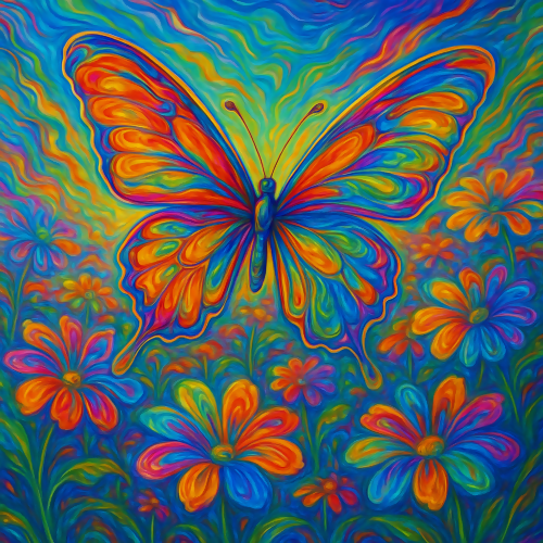 Animal and Wildlife - Liquid Rainbow Butterfly Field - Pattern - Digital File Digital My Custom Designs PDF