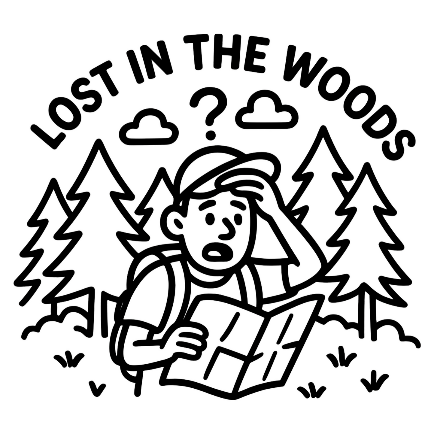 Funny 'Lost in the Woods' - Digital File - XCS Friendly Digital My Custom Designs PNG