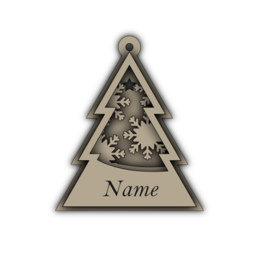 Christmas tree Layered Ornament With Nameplate - Digital File Digital My Custom Designs SVG