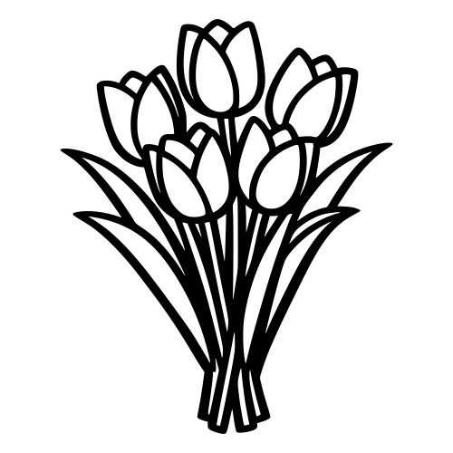 Tulip Bouquet Silhouette - Digital File - XCS Friendly Digital My Custom Designs PDF