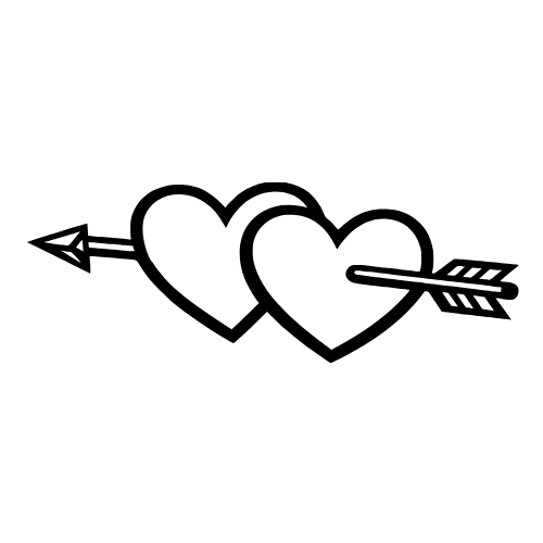 Two Hearts Pierced by Arrow Sketch - Digital File - XCS Friendly Digital My Custom Designs PDF