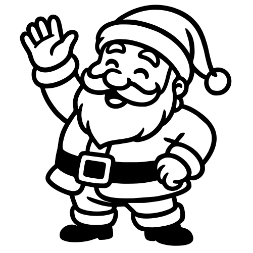 Cartoon Santa Waving - Digital File - XCS Friendly Digital My Custom Designs PDF