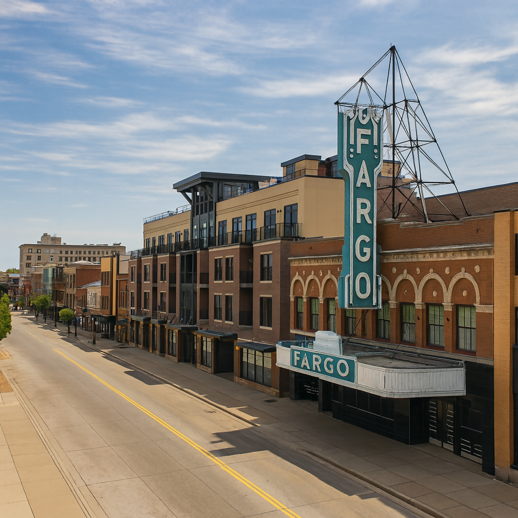 Downtown Fargo District - North Dakota United States - Rendered - Digital File