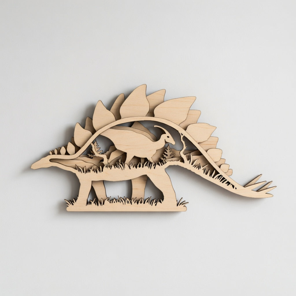 Stegosaurus - Layered Nature Design - Digital File Digital My Custom Designs
