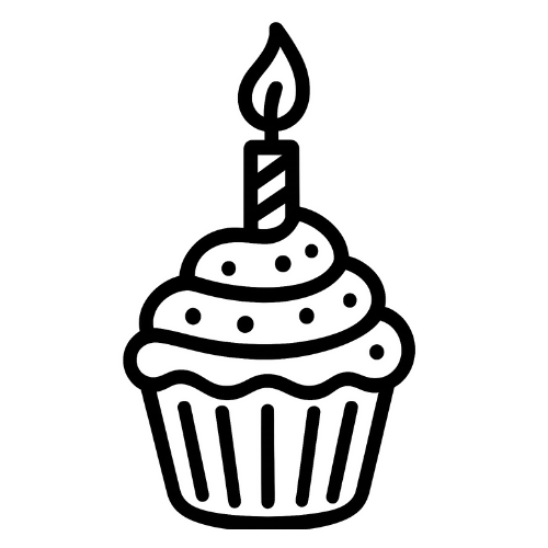 Birthday Cupcake Sketch - Digital File- XCS Friendly Digital My Custom Designs PNG