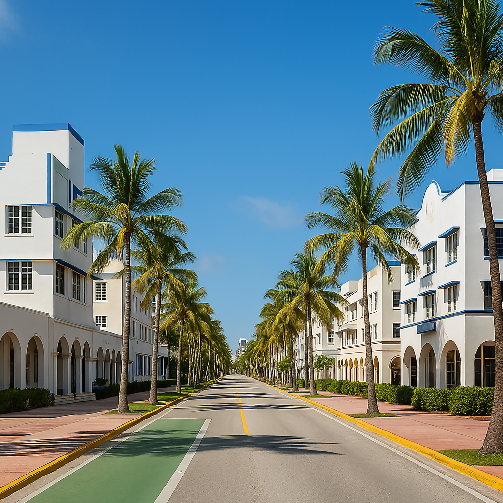 Ocean Drive - Miami Beach - Florida United States - Rendered - Digital File Digital My Custom Designs PDF