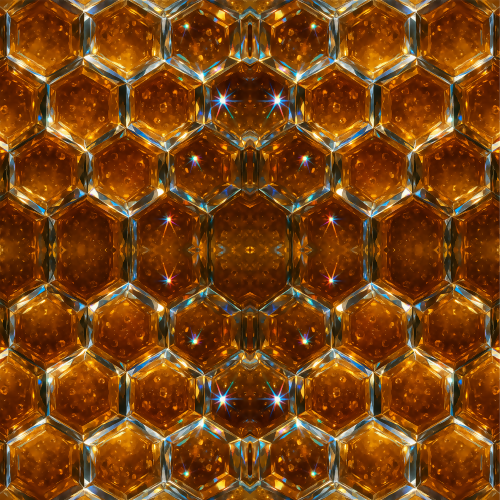 Luxury and Ornamental - Crystal Faceted Honeycomb With Jewel Sparks - Pattern - Digital File Digital My Custom Designs PDF