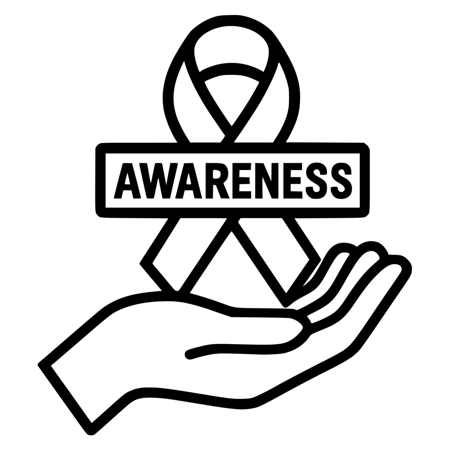 Awareness Hand Sketch - Digital File - XCS Friendly Digital My Custom Designs PNG