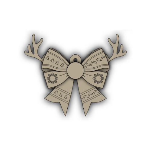 Ribbon Antlers Layered Ornament - Digital File Digital My Custom Designs SVG