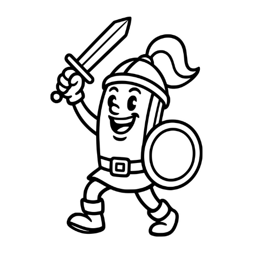 Funny Pencil Warrior - Digital File - XCS Friendly Tumbler My Custom Designs PNG