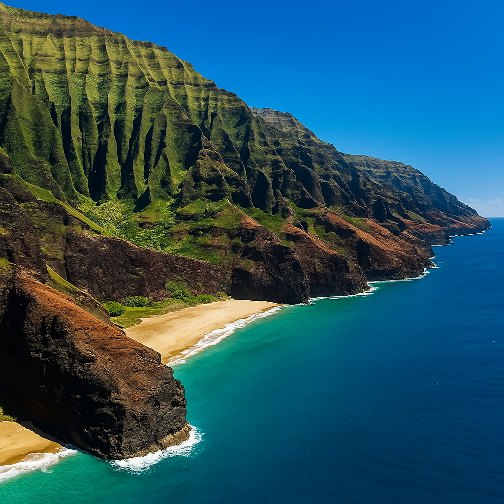 Honopū Beach - Nā Pali Coast State Wilderness Park (Kauai) - Hawaii United States - Rendered - Digital file Digital My Custom Designs PDF