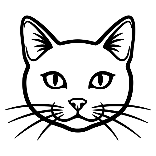 Asian Cat Outline Face - Vector Graphics - Digital File Digital My Custom Designs PDF