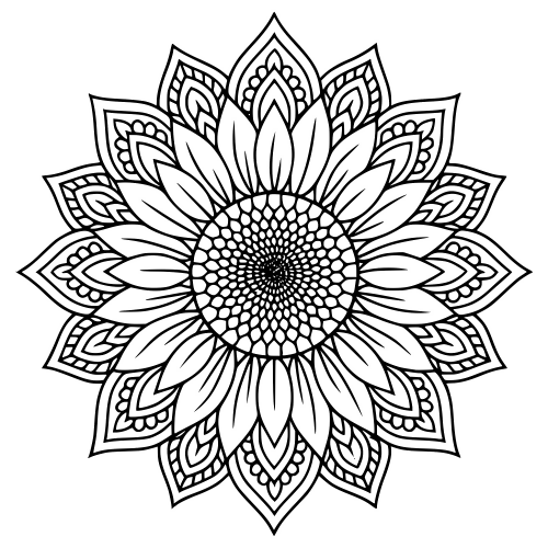 Sunflower Mandala - Digital File - XCS Friendly Digital My Custom Designs PDF