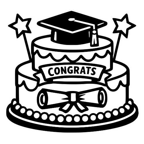 Graduation Cake Design - Digital File - XCS Friendly Digital My Custom Designs PDF