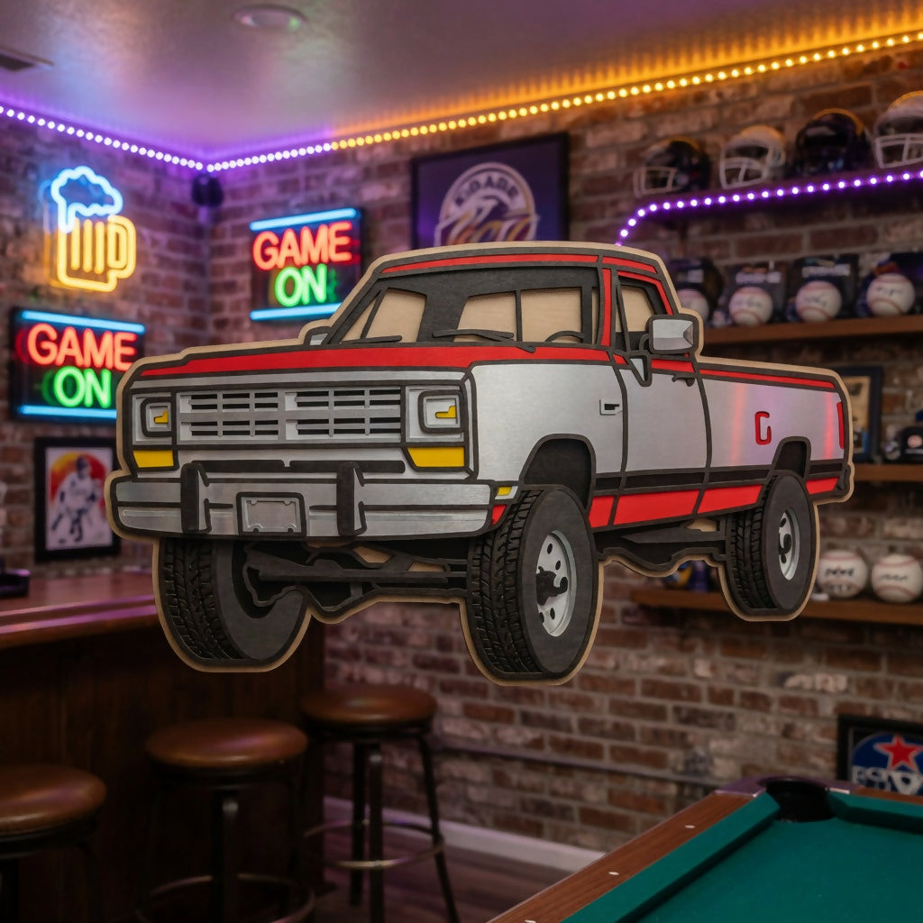 Older Truck - Layered Line Design - Vehicle - Digital File Digital My Custom Designs