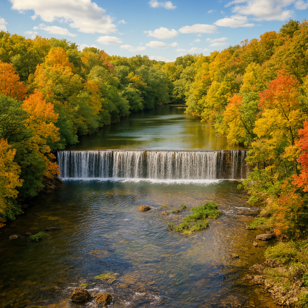 Dripping Springs Falls - Natural Falls State Park - Oklahoma United States - Rendered - Digital File