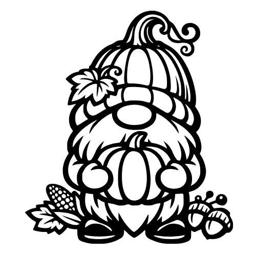 Cartoon Pumpkin Gnome - Vector Graphics - Digital File Digital My Custom Designs PDF