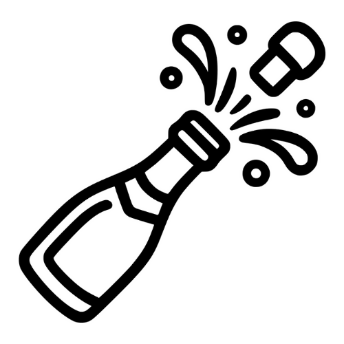 Champagne Popping Illustration - Digital File - XCS Friendly Tumbler My Custom Designs PNG