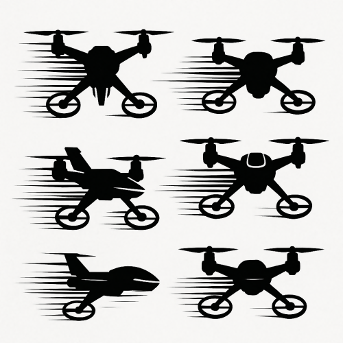 Futuristic and Sci-Fi - Futuristic Drone Silhouettes With Motion Trails - Pattern - Digital File Digital My Custom Designs PDF