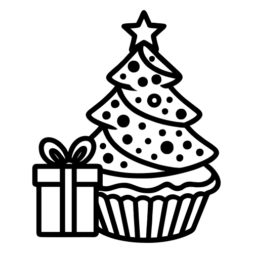 Cupcake with Christmas Sprinkles - Digital File - XCS Friendly Digital My Custom Designs PDF