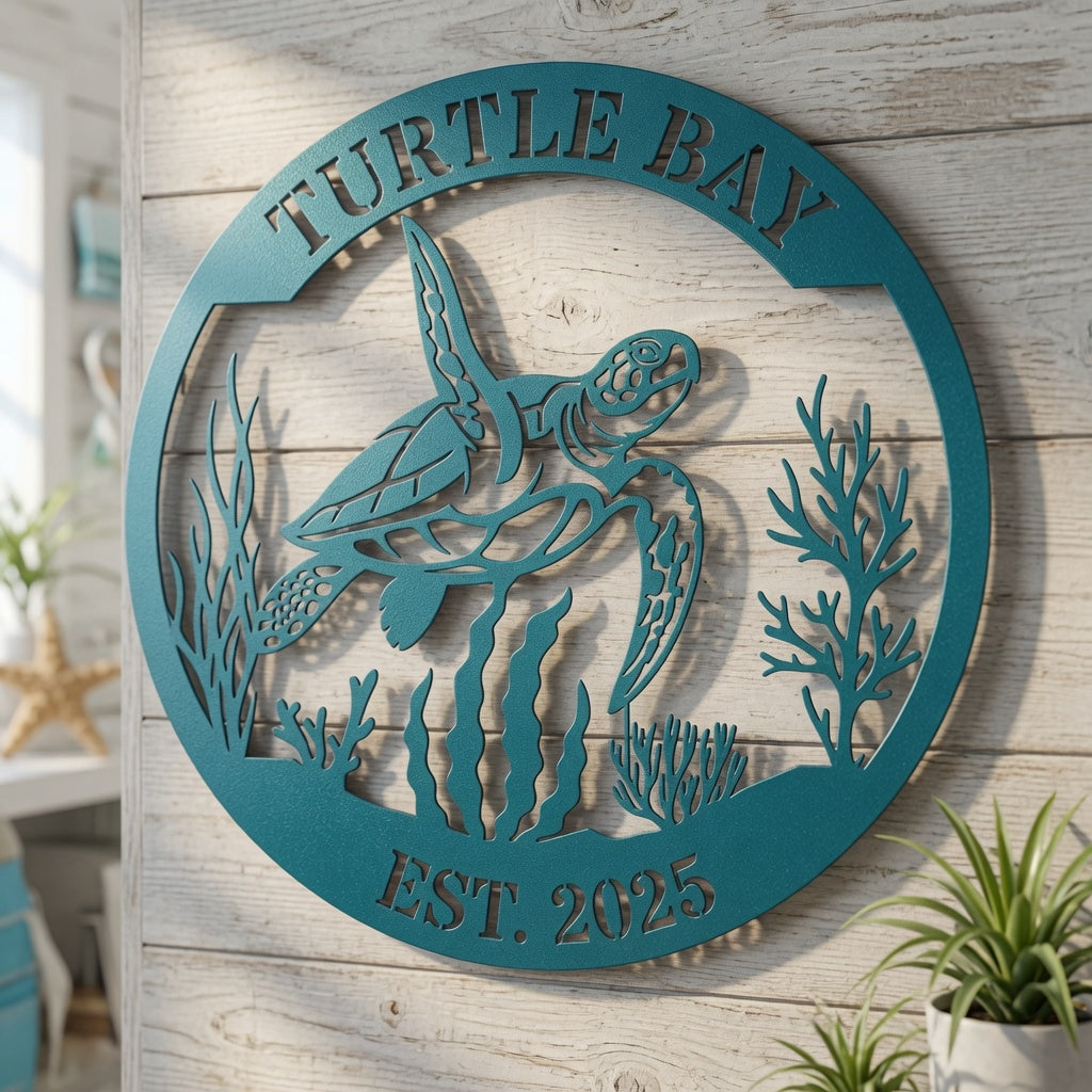 Waving Sea Turtle - Custom Wall / Home Decor - Digital File - ZIP File - Digital