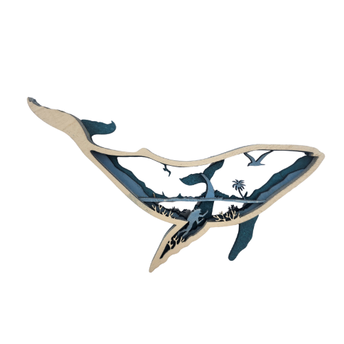 Whale - Ocean- Layered Nature Design - Digital File Digital My Custom Designs