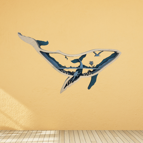 Whale - Ocean- Layered Nature Design - Digital File Digital My Custom Designs
