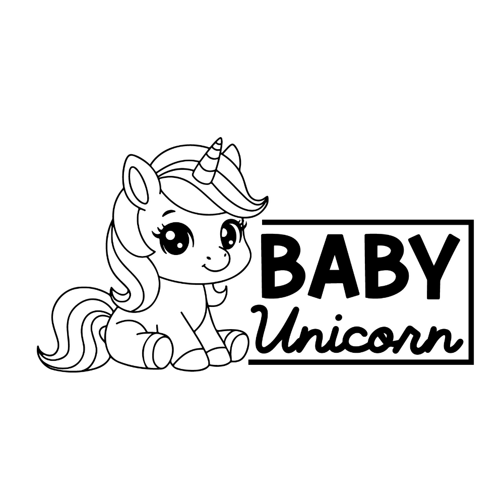 Baby Unicorn - Vector Graphics - Digital File Digital My Custom Designs ZIP File