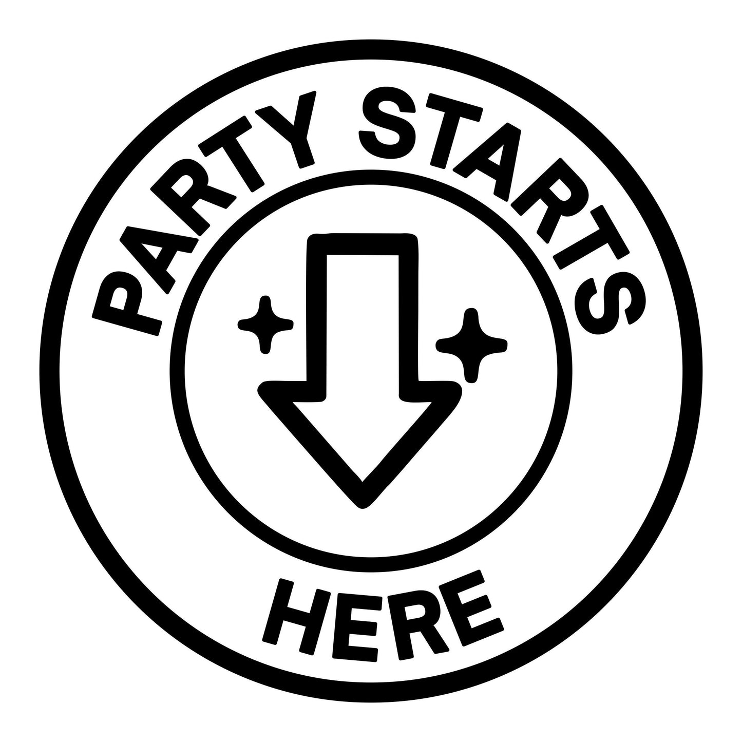 Party Starts Here Badge - Digital File - XCS Friendly Tumbler My Custom Designs PNG