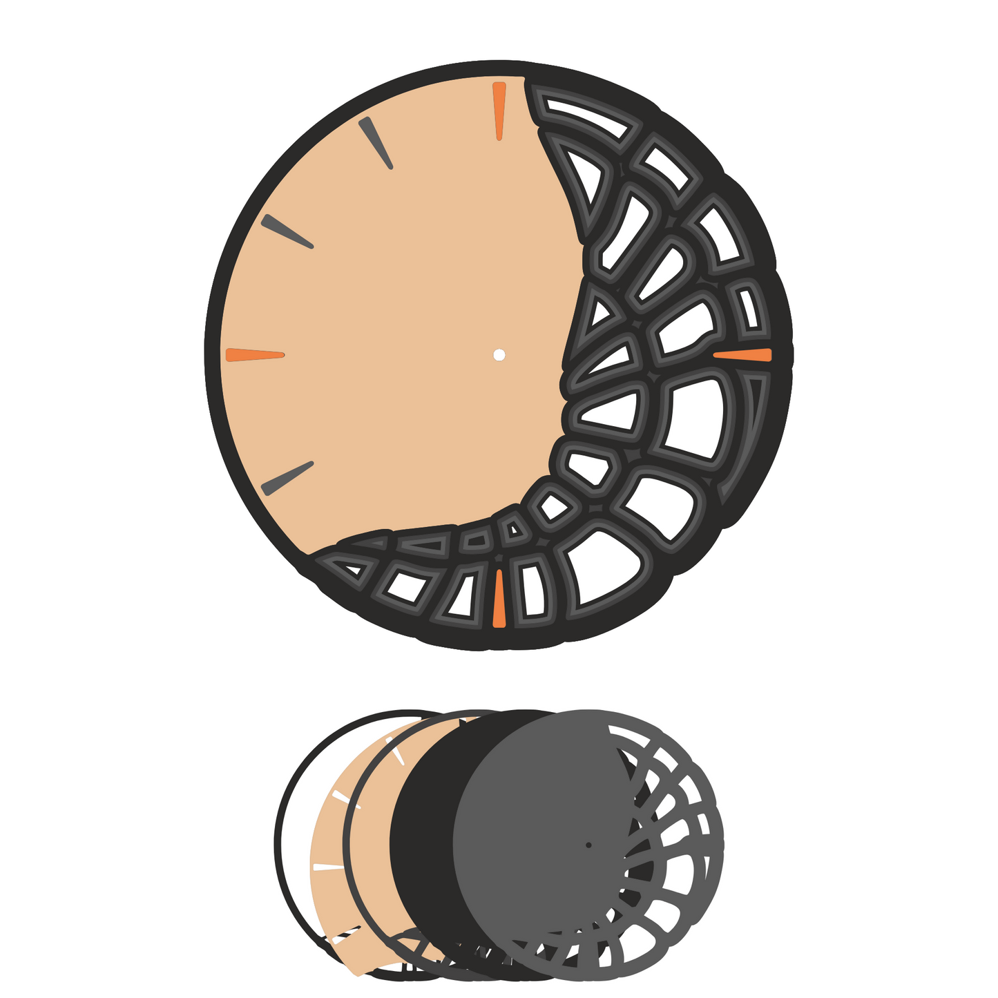 Layered Line Design - Clock Abstract 1 Template - Clocks - Digital File Digital My Custom Designs