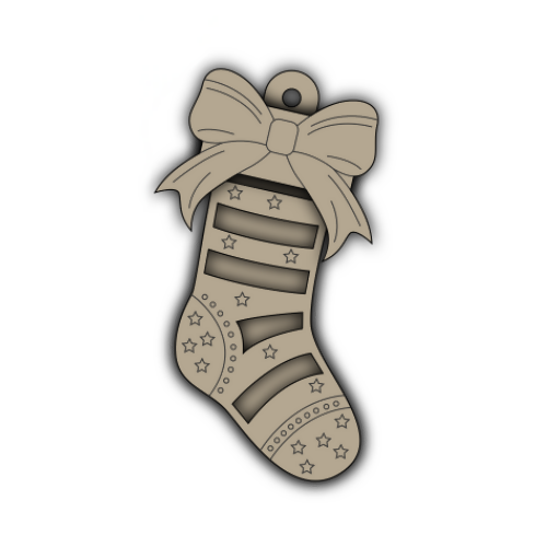 Stocking Layered Ornament - Digital File Digital My Custom Designs SVG