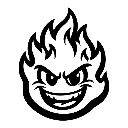 Cartoon Flame with a Grin - Vector Graphics - Digital File Digital My Custom Designs PDF