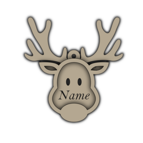 Rudolph Layered Ornament With name Plate - Digital File Digital My Custom Designs SVG