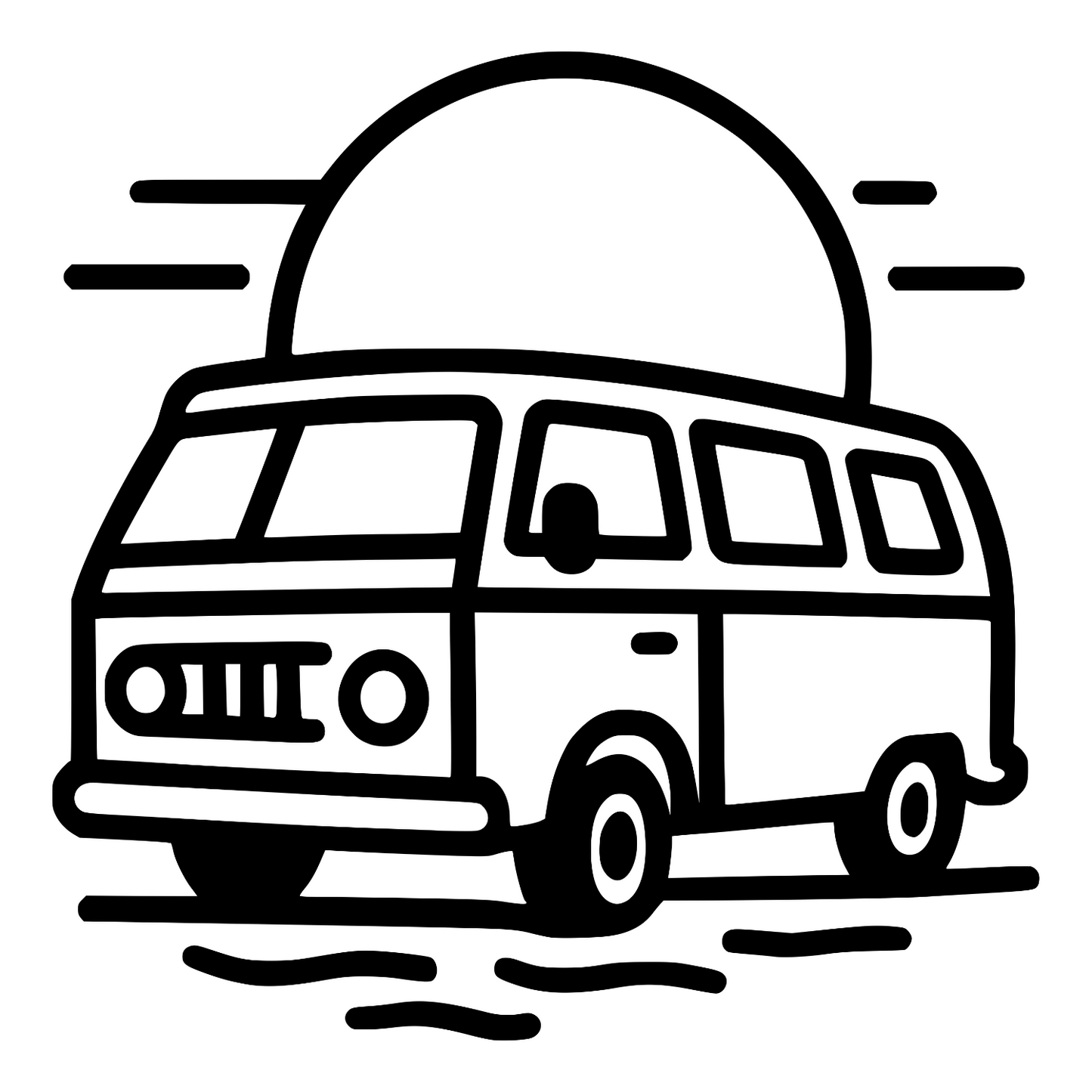 Van With Sunset - Digital File - XCS Friendly Digital My Custom Designs PNG