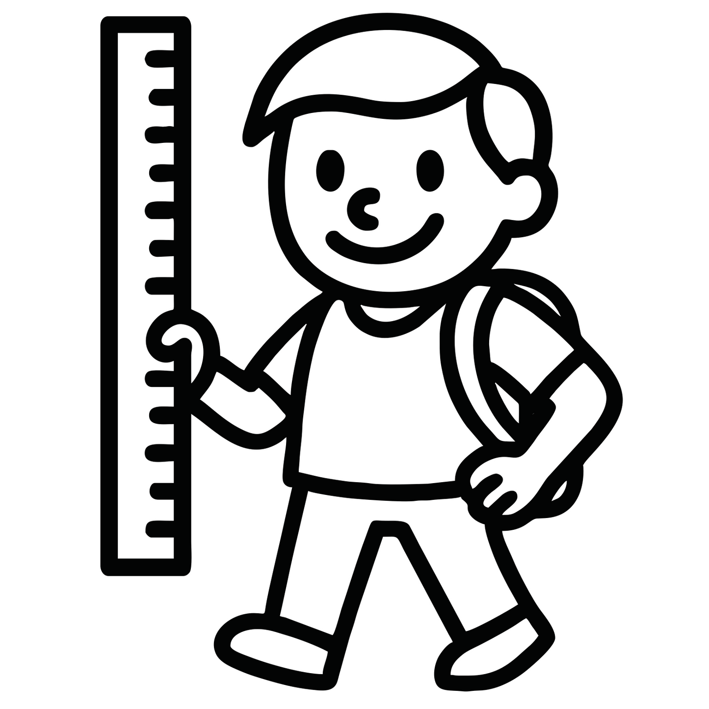 Cartoon Student Holding Ruler - Digital File - XCS Friendly Tumbler My Custom Designs PNG