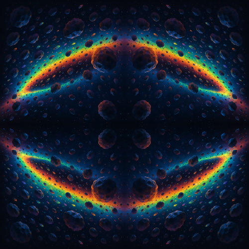 Space and Cosmic - Glowing Asteroid Belts With Rainbow Debris - Pattern - Digital file Digital My Custom Designs PDF