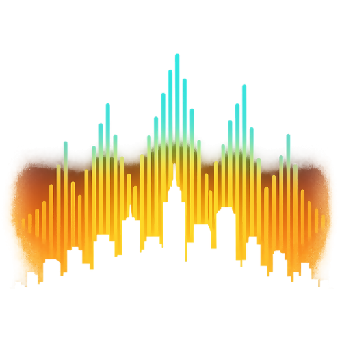 Art & Aesthetic - Audio Skyline - T Shirt Design - Digital File Digital My Custom Designs 300 DPI PNG