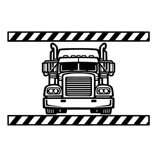 Truck Framed by Warning Stripes Outline - Vector Graphics - Digital File Digital My Custom Designs PDF