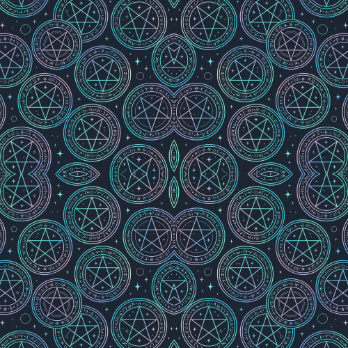 Gaming and Pop Culture - Holographic Fantasy Spell Circles - Pattern - Digital File Digital My Custom Designs PDF