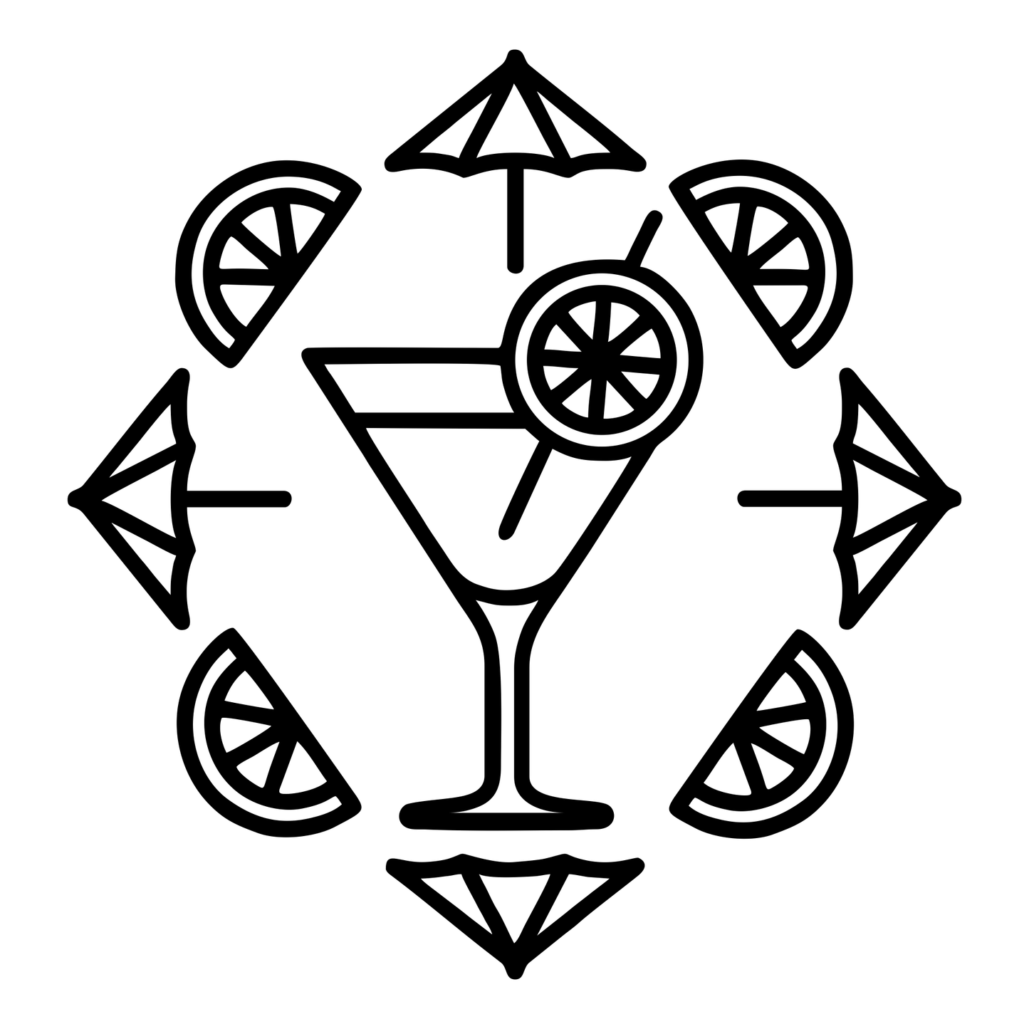 Garnished Cocktail Mandala - Digital File - XCS Friendly Tumbler My Custom Designs PNG