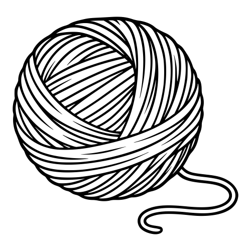 Ball of Yarn Sketch - Digital File - XCS Friendly Digital My Custom Designs PDF