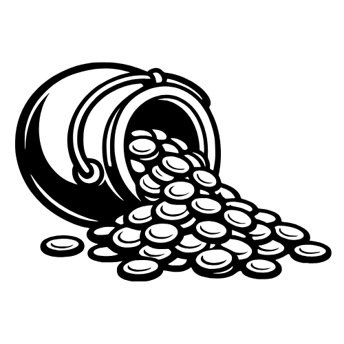 Spilled Pot of Gold Sketch - Digital File - XCS Friendly Digital My Custom Designs PDF