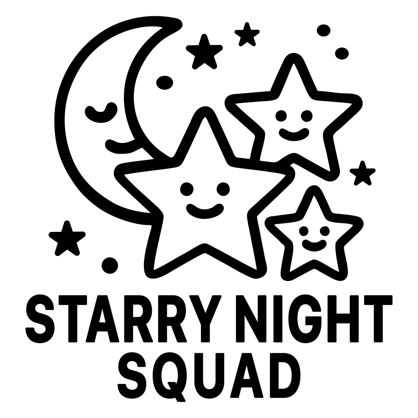 Funny Starry Night Squad - Digital File - XCS Friendly Digital My Custom Designs PNG