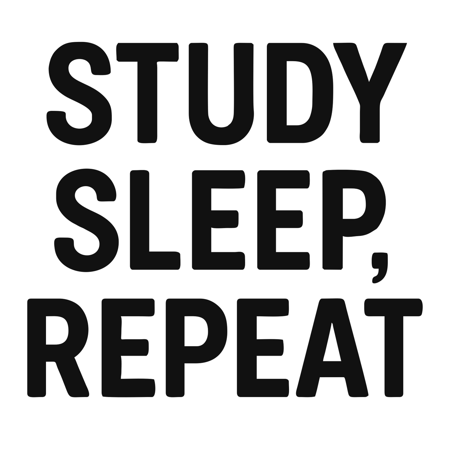Study Sleep Repeat - Digital File - XCS Friendly Tumbler My Custom Designs PNG