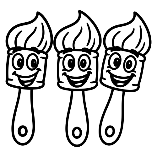 Cartoon Paintbrush Smiling - Digital File - XCS Friendly Digital My Custom Designs PDF