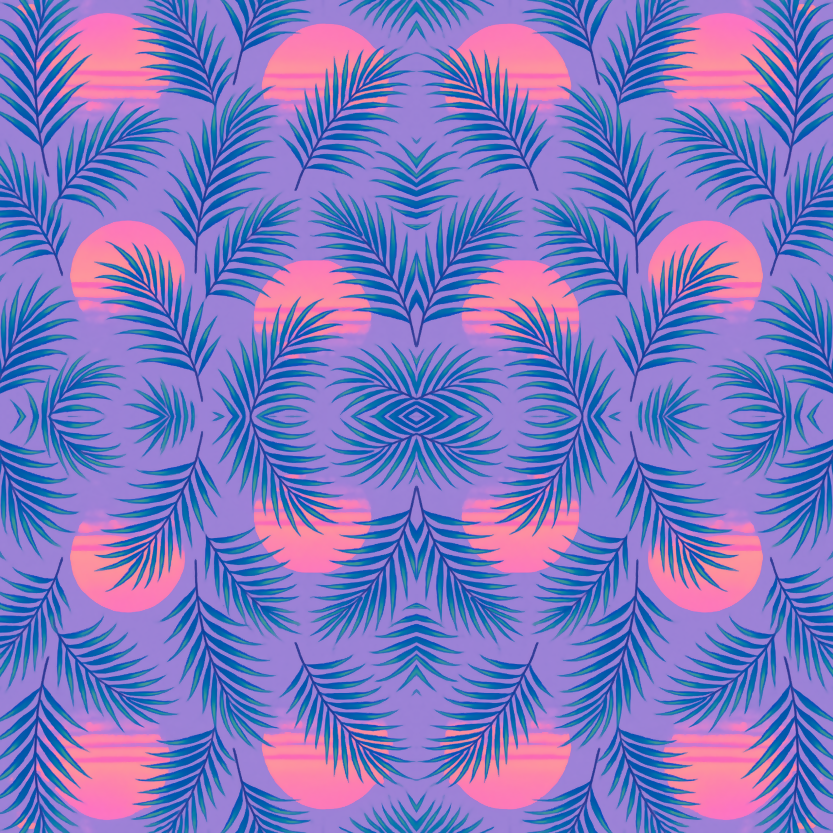 Floral and Botanical - Vaporwave Palm - Pattern - Digital File Digital My Custom Designs PDF