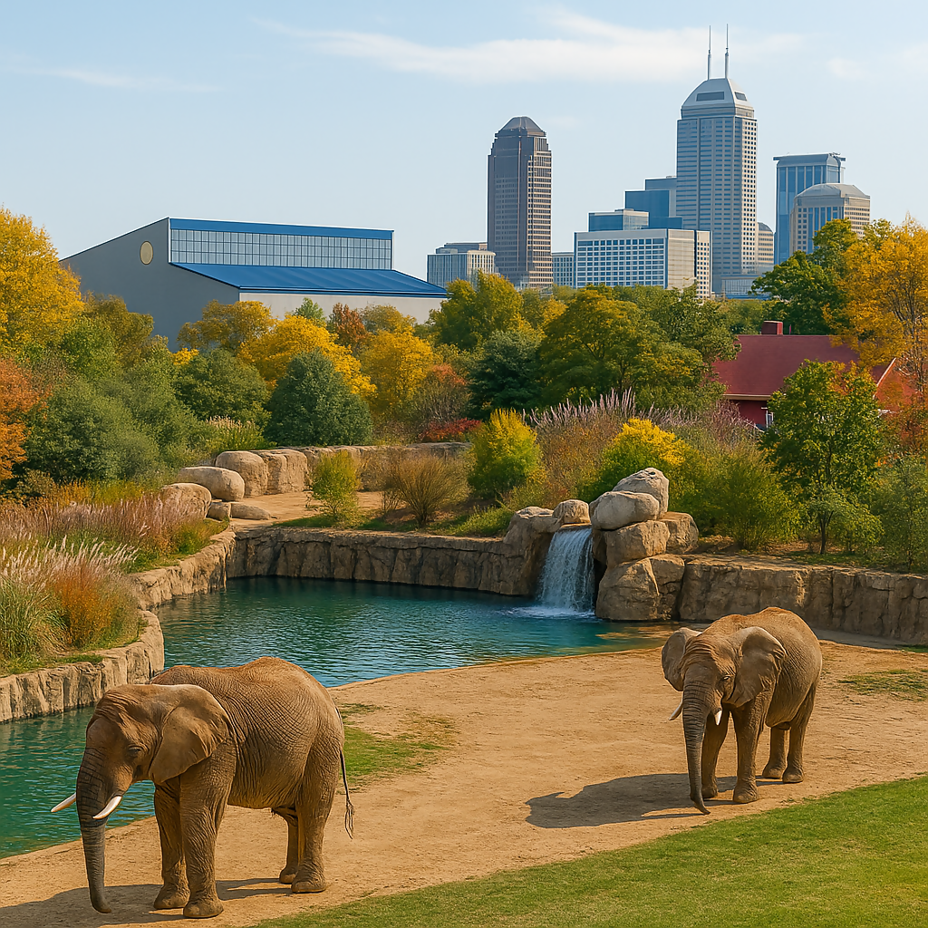 Indianapolis Zoo - White River State Park - Indiana United States - Rendered - Digital File Digital My Custom Designs PDF