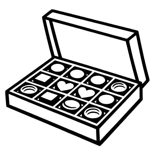 Box of Chocolates Outline - Digital File - XCS Friendly