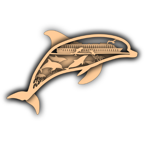 Dolphin Layered Nature Design - Digital File Digital My Custom Designs SVG