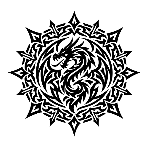 Tribal Dragon Mandala - Vector Graphics - Digital File Digital My Custom Designs PDF